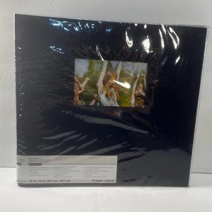 Recollections 12 x 12 Scrapbook Album Navy Blue Post Bound Frame Cover New